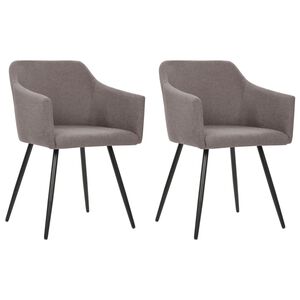 vidaXL Esszimmerst&uuml;hle 2 Stk. Taupe Stoff