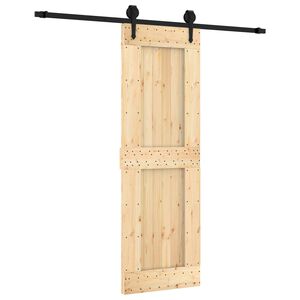 vidaXL Schiebet&uuml;r Nat&uuml;rlich und Schwarz 70 x 210 cm Massivkiefer