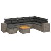 vidaXL 9-tlg. Garten-Sofagarnitur mit Kissen Grau Poly Rattan