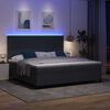 vidaXL LED Boxspringbett Dunkelgrau und Wei&szlig; 200 x 200 cm Cordstoff