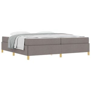 vidaXL Bettrahmen mit Matratze Taupe 200 x 200 cm Stoff