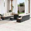 vidaXL Gartensofa-set mit Kissen 11 pcs Schwarz Poly Rattan
