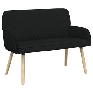 vidaXL 2-Sitzer Sofa mit Massivholzbeinen 2-Sitzer Schwarz Leinenstoff
