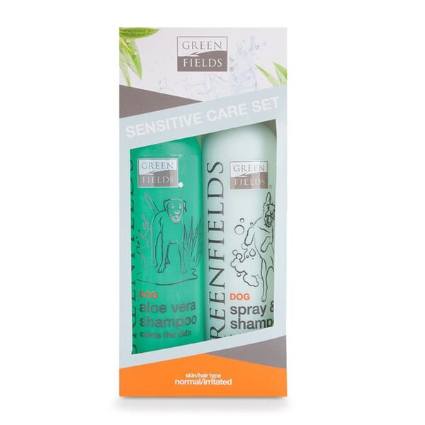 Greenfields Sensitive Pflege-Set Hundeshampoo und Trockenshampoo 2x250 ml