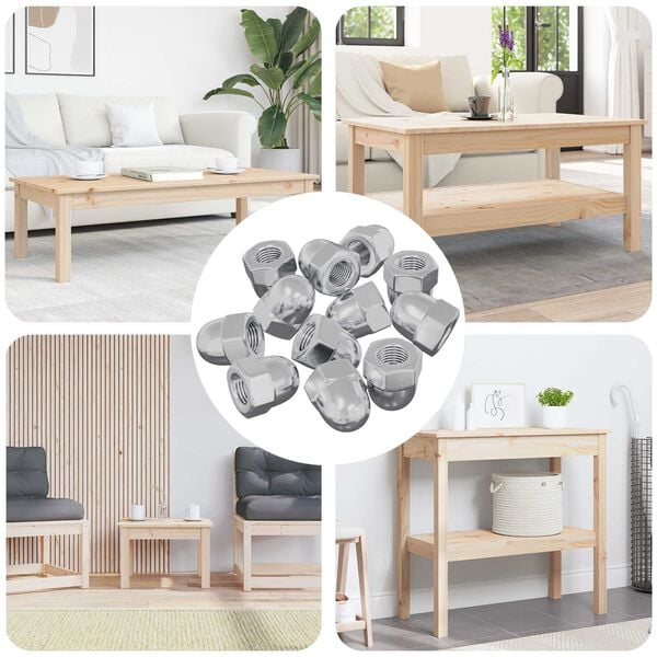 vidaXL Mutter 12 pcs Silber M6 x 10 mm Eisen