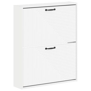 vidaXL Wandmontierter Schuhschrank HAARLEM 71 x 17 x 86 cm Wei&szlig;