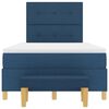 vidaXL Boxspringbett mit Matratze mit Kopfteil Blau 120 x 200 cm Stoff
