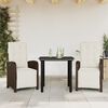 vidaXL 3-tlg. Bistro-Set mit Kissen Braun Poly Rattan