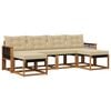 vidaXL Outdoor-Sofagarnitur mit Kissen 6 pcs Natur und Beige