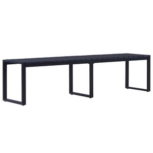 vidaXL Gartenbank 180 cm PS-Platte Schwarz