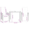 vidaXL 3-tlg. Garten-Bistro-Set mit Kissen Braun Poly Rattan