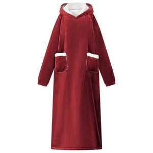 vidaXL Decken-Hoodie Bordeauxrot M Fleece und Flanell