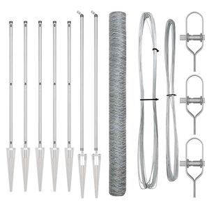 vidaXL Sechseckzaun mit Pfosten 10 x 1,6 m Verzinkter Stahl Silber