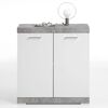 FMD Kommode mit 2 T&uuml;ren 80&times;34,9&times;89,9 cm Wei&szlig; und Betongrau