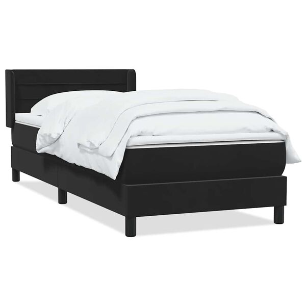 vidaXL Boxspringbett mit Matratze Schwarz 80x220 cm Samt