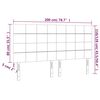 vidaXL LED Kopfteil Hellgrau 200x5x118/128 cm Samt