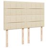 vidaXL Boxspringbett mit Matratze Creme 140x200 cm Stoff