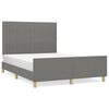 vidaXL Bettgestell ohne Matratze Dunkelgrau 140x190 cm Stoff