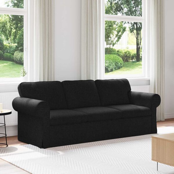 vidaXL Sofa Schwarz Gesamtabmessungen: 215 x 82 x 80 cm (B x T x H)