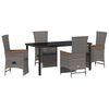 vidaXL Garten Essgruppe 5 stk. Grau Poly-Rattan