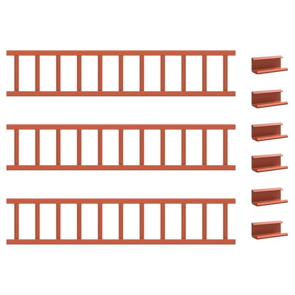 vidaXL Dachschneeschild Rot 300 x 2,5 x 20 cm Stahl