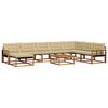 vidaXL Outdoor-Sofagarnitur 9 pcs Natur und Beige Massivholz Akazie