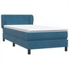 vidaXL Boxspringbett mit Matratze Dunkelblau 90x210 cm Samt