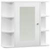 vidaXL Bad-Spiegelschrank Wei&szlig; 66x17x63 cm MDF