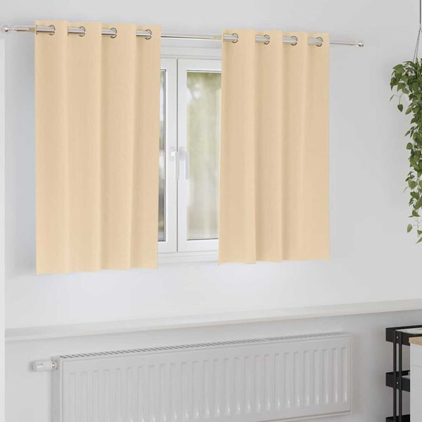 vidaXL Verdunkelungs-Vorhänge mit Ringen 2 pcs Creme 140 x 140 cm