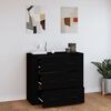 vidaXL Sideboard Schwarz 80x33x70 cm Holzwerkstoff