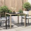 vidaXL Garten-Esstisch Beige 90 x 90 x 75 cm Poly-Rattan