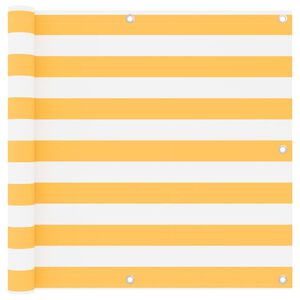 vidaXL Balkon-Sichtschutz Wei&szlig; und Gelb 90x300 cm Oxford-Gewebe