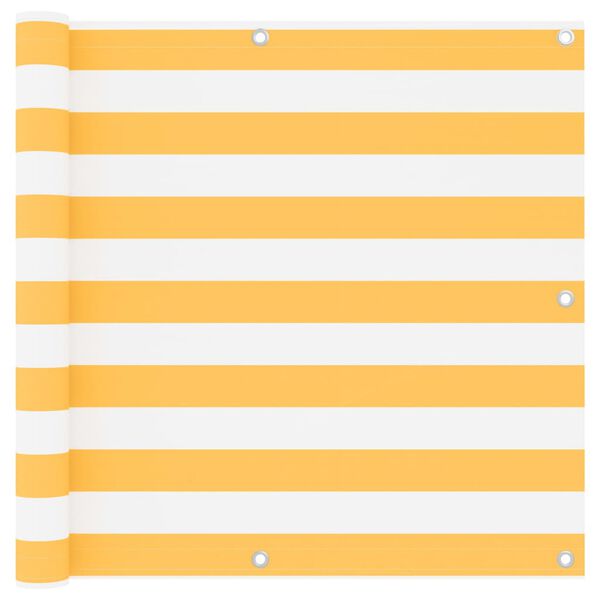 vidaXL Balkon-Sichtschutz Wei&szlig; und Gelb 90x300 cm Oxford-Gewebe
