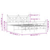 vidaXL Bettgestell mit Kopf- und Fußteil Metall Weiß 160x200 cm