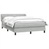 vidaXL Boxspringbett mit Matratze Hellgrau 160x210 cm Samt