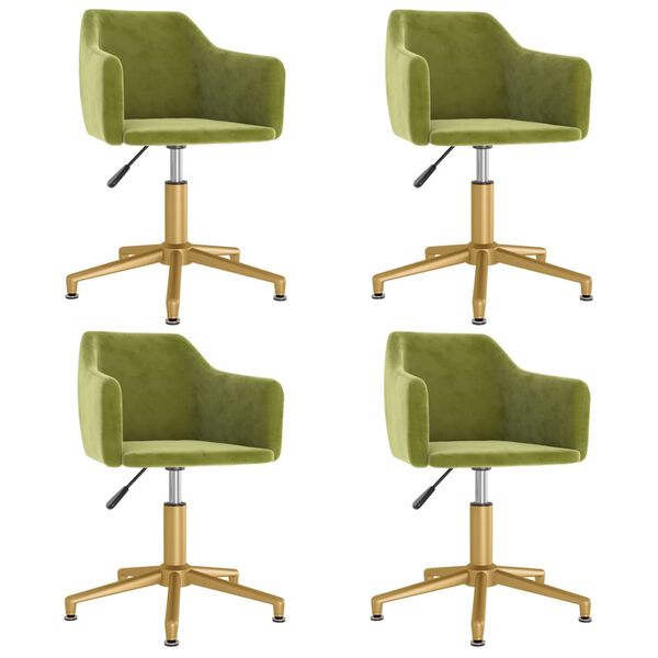vidaXL Esszimmerst&uuml;hle 4 Stk. Drehbar Hellgr&uuml;n Samt