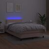vidaXL Boxspringbett mit Matratze & LED Cappuccino-Braun 120x190 cm