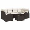 vidaXL Gartensofa-set mit Speicher 7 pcs Braun und Creme Poly-Rattan