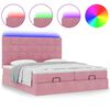 vidaXL Ottoman-Bett mit Matratzen & LEDs Rosa 160x200 cm Samt