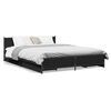 vidaXL Bettgestell mit Schubladen Schwarz 135x190 cm Holzwerkstoff