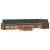 vidaXL Outdoor-Sofagarnitur 7 Stk. Natur und Anthrazit Polyester