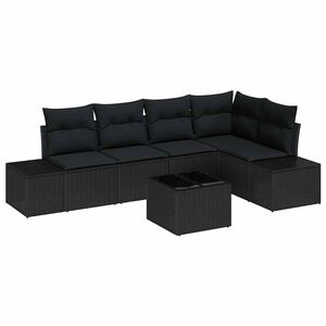 vidaXL Gartensofa-set mit Speicher Schwarz Poly-Rattan