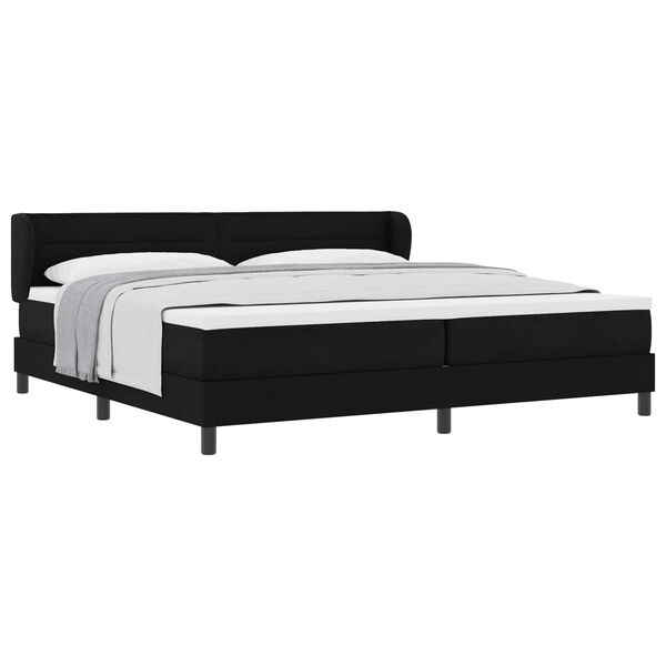 vidaXL Boxspringbett mit Matratze Schwarz 200 x 200 cm Stoff