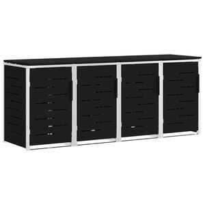vidaXL M&uuml;lltonnenbox for 4 Bins 240L Edelstahl Schwarz