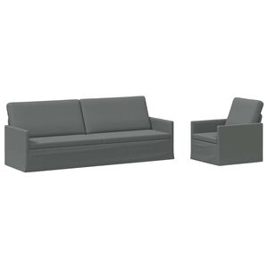 vidaXL Sofa-Set 2 pcs Dunkelgrau Stoff