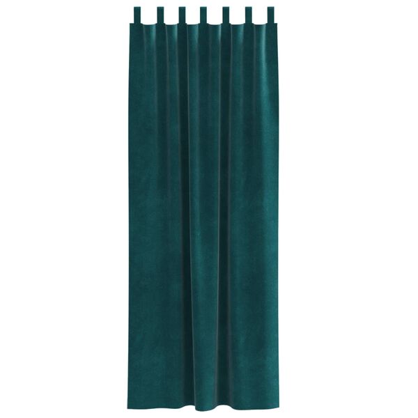 vidaXL Verdunkelungsvorh&auml;nge 2 pcs Dunkelgr&uuml;n 140 x 245 cm Samt