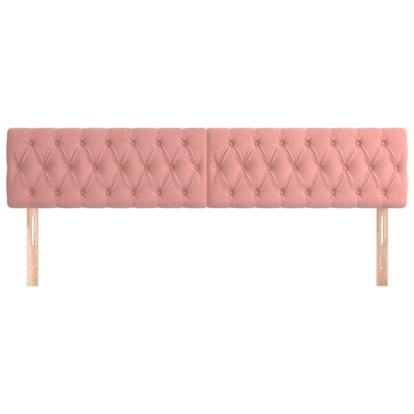 vidaXL Kopfteile Rosa 180x7x78/88 cm Samt