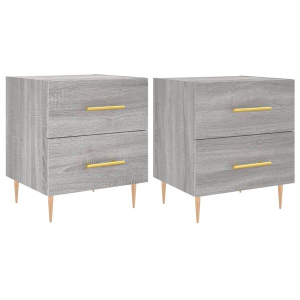 vidaXL Nachttische 2 Stk. Grau Sonoma 40x35x47,5 cm Holzwerkstoff