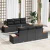 vidaXL Garten-Sofa-Set mit Kissen 7 pcs Schwarz Poly Rattan