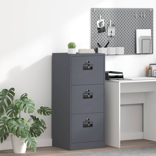 vidaXL Aktenschrank Anthrazit 45,5 x 42 x 106,5 cm Kaltgewalzter Stahl